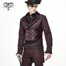Load image into Gallery viewer, CT17402 wine Gothic men dress coat