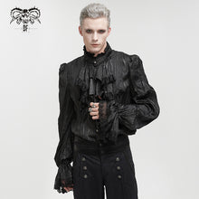 Load image into Gallery viewer, SHT092 Pleated Rubberized Gothic Men's Shirt