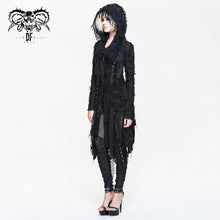 Load image into Gallery viewer, CT037 darkness ragged horn sleeve women punk long coat with cap and scarf