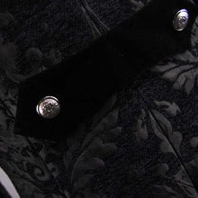 Load image into Gallery viewer, CT105 Gothic jacquard high-low men warm black dress coat with slit