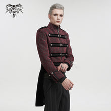 Load image into Gallery viewer, CT19902 Gothic dark pattern four-breasted black and red coat