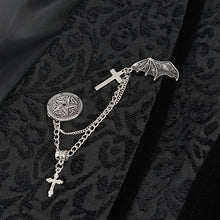 Load image into Gallery viewer, WT07001 Gothic dark pattern black vest (with brooch)