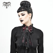 Load image into Gallery viewer, AS07302 black and red Gothic lace bow tie