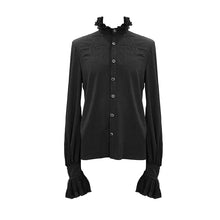 Load image into Gallery viewer, SHT04101 everyday summer Gothic embroidered long sleeves chiffon men shirts with necktie