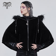 Load image into Gallery viewer, CA02901 Quilted black velvet shawl
