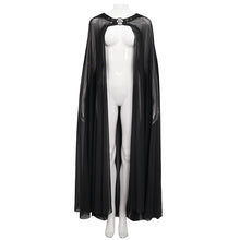 Load image into Gallery viewer, CA030 women hooded transparent long mesh punk cape