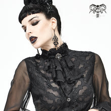 Load image into Gallery viewer, AS08001 black Gothic chiffon lace bow tie