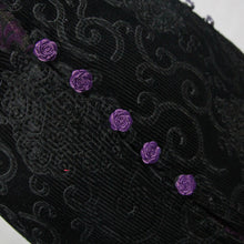 Load image into Gallery viewer, ESKT022 Gothic party nipped waist purple formal gown long rose lace booty package hip dress