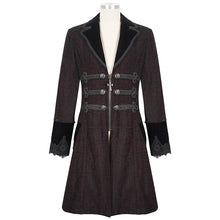 Load image into Gallery viewer, CT19002 red Gothic fur collar coat