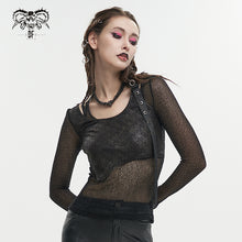 Load image into Gallery viewer, TT232 Wrapped Asymmetric False Two-Piece T-Shirt