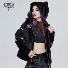Load image into Gallery viewer, CT183 daily life wowen winter cat ear fur jacket