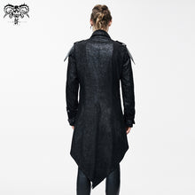 Load image into Gallery viewer, CT06901 movie actor false two pieces black hooded leather long coats for men