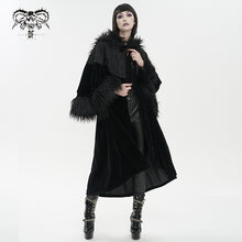 Load image into Gallery viewer, CT203 Gothic oversized shawl fur collar coat