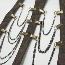 Load image into Gallery viewer, AS065 steampunk accessories brown women distressed body harness with chains