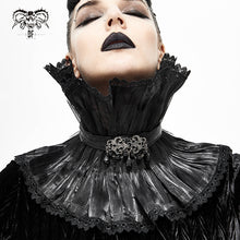 Load image into Gallery viewer, AS07601 Unisex Gothic black pleated high neck collar