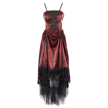 Load image into Gallery viewer, SKT11302 red Gothic tube top layered full dress