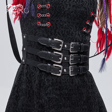 Load image into Gallery viewer, AS096 Punk three horizontal metal buckle girdle