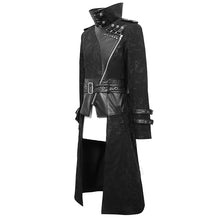 Load image into Gallery viewer, CT143 winter military uniform open collar printed punk men belted long coat with bag