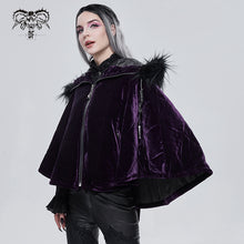 Load image into Gallery viewer, CA02902 Quilted purple velvet shawl