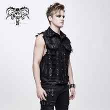 Load image into Gallery viewer, WT043 devil fashion punk heavy metal hand painted faded effect men printing waistcoats