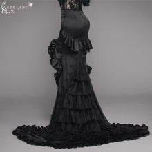 Load image into Gallery viewer, ESKT010 Short front and long back multi-layer wavy flounces floor length gown stretchy half skirts