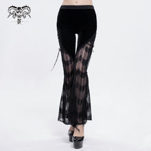 Load image into Gallery viewer, PT15201 daily life sexy women Gothic mesh flared trousers with side tie