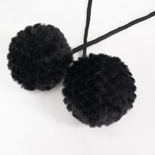 Load image into Gallery viewer, CA02802 wine double sided woolen contrast color shawl with fur