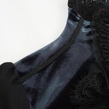 Load image into Gallery viewer, SHT074 Gothic high neck black and red blouse