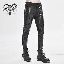 Load image into Gallery viewer, PT132 Robot armor gloss printing skinny black stretch men trousers