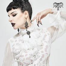 Load image into Gallery viewer, AS08002 white Gothic chiffon lace bow tie