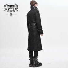 Load image into Gallery viewer, CT143 winter military uniform open collar printed punk men belted long coat with bag