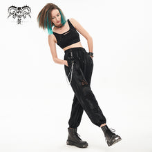 Load image into Gallery viewer, PT174 Distressed burnt out hand-painted women trousers