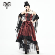 Load image into Gallery viewer, SKT11302 red Gothic tube top layered full dress