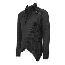 Load image into Gallery viewer, TT157 daily life men big ragged turn down collar woolen punk long sleeve shirts with zipper