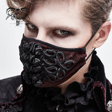 Load image into Gallery viewer, MK030 Chinese frog textured burgundy gothic chiffon men mask