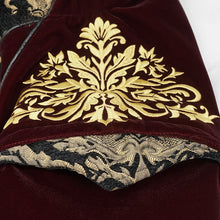 Load image into Gallery viewer, CT11802 western fashion noble party golden embroidery wine fleece men long coat