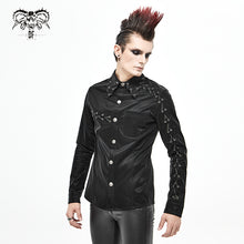 Load image into Gallery viewer, SHT066 Punk chain drawstring men shirts