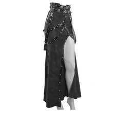 Load image into Gallery viewer, SKT101 High side slit design Japanese sexy girls black half skirts with adjusted loops