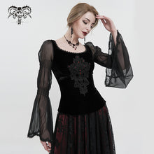 Load image into Gallery viewer, TT193 Gothic Velvet chiffon Long Sleeve Women's T-Shirt