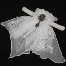 Load image into Gallery viewer, AS08002 white Gothic chiffon lace bow tie
