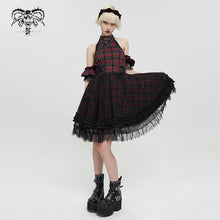 Load image into Gallery viewer, SKT143 punk cheongsam collar plaid dress