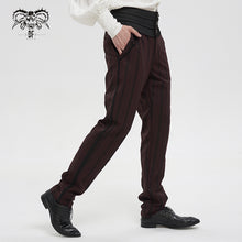 Load image into Gallery viewer, PT18902 Gothic red and black striped mid-high waist men's trousers