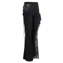 Load image into Gallery viewer, EPT01101 Black Asymmetric Dark Pattern Flare Pants