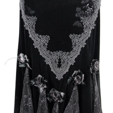 Load image into Gallery viewer, ESKT003 party rose embossed gothic velvet gown long half fishtail skirt