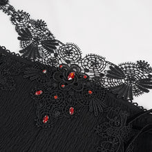 Load image into Gallery viewer, EPT008 hollow out sexy girls black bell-bottoms pants with lace and diamond