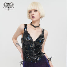 Load image into Gallery viewer, WT065 Women's Punk Dream Color Leather tight Vest