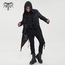 Load image into Gallery viewer, CT177 Decadent Gothic Cross Ragged Knit Men's Hooded Jacket