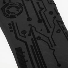 Load image into Gallery viewer, PT141 Cyberpunk circuit diagram flocking stretch mesh leggings