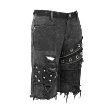 Load image into Gallery viewer, PT113 decadence Summer punk rock men nailed ragged shorts