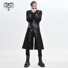 Load image into Gallery viewer, CT143 winter military uniform open collar printed punk men belted long coat with bag